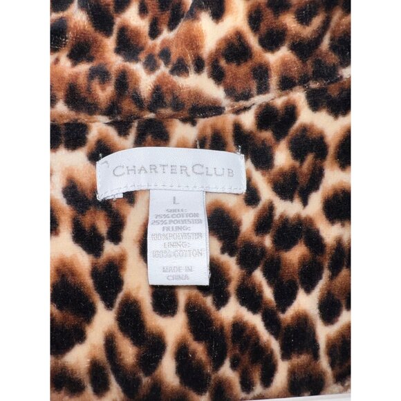 Charter Club Leopard Print Sleeveless Vest Womens Large 75% Cotton 25% Polyester - Picture 3 of 4